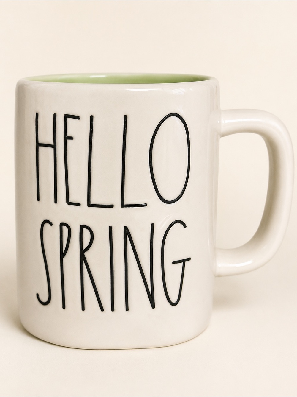 Rae Dunn Hello Spring Green Interior Mug OS
